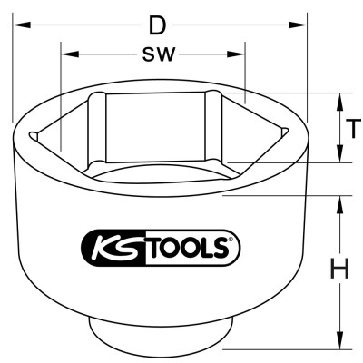 Douille 8 Pans Pour Écrou D'Essieu, 3/4'', 85Mm