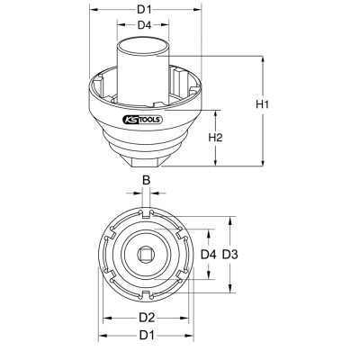 Douille À 6 Ergots Ø 82 mm Avec Tube De Centrage Pour Mercedes