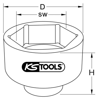 Douille 6 Pans Pour Écrou D'Essieu Daf, 1'' 120 mm