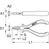 Pince Électronique À Bec Demi-Rond Droit, 130 mm