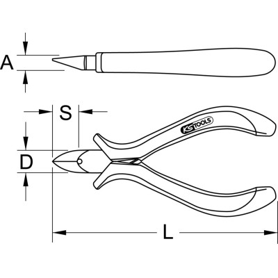 Pince Électronique Coupante Diagonale, 120 mm