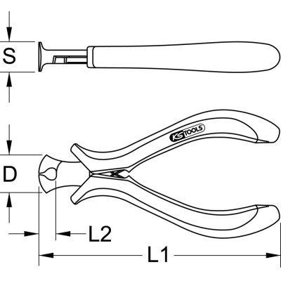 Pince Électronique Coupante Frontale, 110 mm