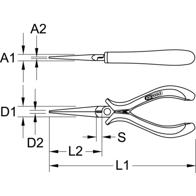 Pince Électronique À Bec Long Droit, 160 mm