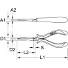 Pince Électronique À Bec Long Droit, 160 mm
