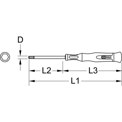 Tournevis Éléctronique 6 Pans, 1/8''