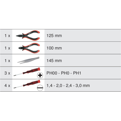 Coffret De Pinces Et Tournevis Électroniques, 1,4 À 3 mm - 10 Pcs