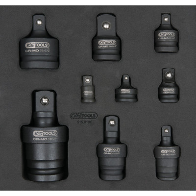 Coffret D'Adaptateurs Et Cardans À Chocs, 9 Pcs