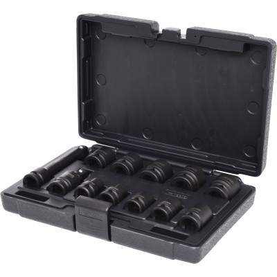 Coffret De 10 Douilles À Chocs 6 Pans 1/2'', 10 À 24 mm, Cardan Et Rallonge