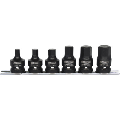Jeu De 6 Douilles Tournevis À Chocs 6 Pans 1/2’’, 8-10-12-14-17-19 mm