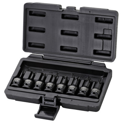Jeu De 8 Douilles Tournevis À Chocs Courtes Torx® 1/2", T30 À T80