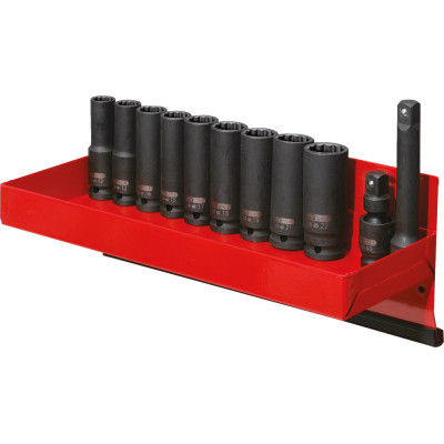 Jeu De 13 Douilles À Chocs Longues 12 Pans 1/2'', 12 À 22 mm Et Accessoires