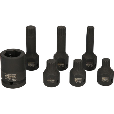 Coffret De 7 Douilles Tournevis À Chocs Courtes Et Longues Xzn® 3/4", M14 À M18