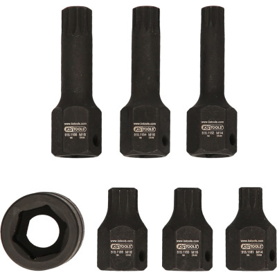 Coffret De 7 Douilles Tournevis À Chocs Courtes Et Longues Xzn® 3/4", M14 À M18
