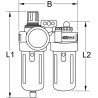 Filtre Régulateur De Pression Assécheur Et Lubrificateur 1/2''