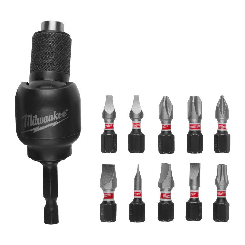 Renvoi D'Angle Cardan Visseuse A Chocs + 10 Embouts De Vissage 1 X Ph1 / 2 X Ph2