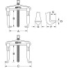 Extracteur universel à réglage rapide et avec griffes rallongées et fines, 25-130 mm, 120 mm