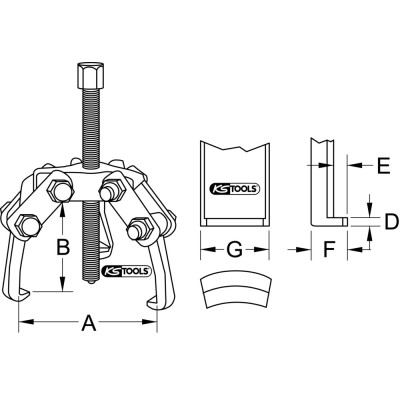 Extracteur À 3 Bras Pour Cosses De Batterie 10-70 mm