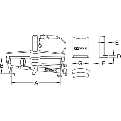 Extracteur Universel À 2 Griffes Utilisation Vérin Hydraulique 640X225X10 mm