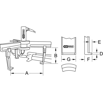 Extracteur Universel À 3 Griffes Pour Utilisation Avec Vérin Hydraulique 15 mm