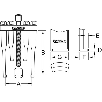 Extracteur Universel De Volant À 2 Griffes Pour Vl 90X135X2,5 mm
