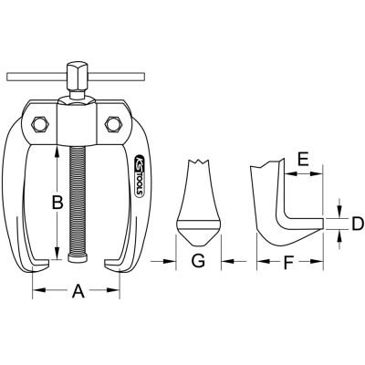 Extracteur À 2 Griffes Pour Cosses De Batterie, M10X100 mm