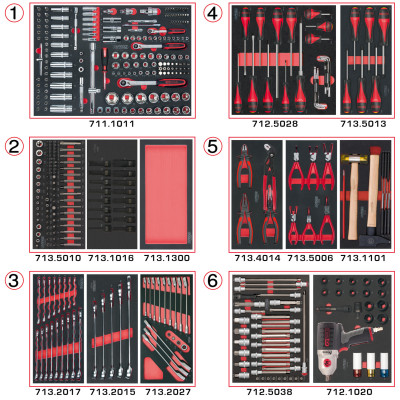 Composition D'Outils 6 Tiroirs Pour Servante, 428 Pièces
