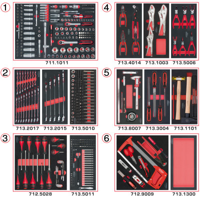 Composition D'Outils 6 Tiroirs Pour Servante, 455 Pièces