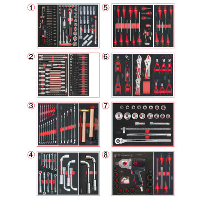 Etabli Mobile 14 Tiroirs Équipé De 354 Outils