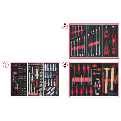 Servante Ultimate Rouge 5 Tiroirs Équipée De 158 Outils