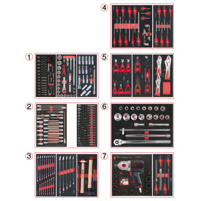 Servante Ultimate Rouge 7 Tiroirs Équipée De 337 Outils