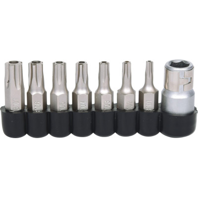 Jeu D'Embouts De Vissage Torx Percé 5 Pans 1/4'', 8 Pièces
