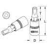 Douille Tournevis Mortorq® 3/8'', L. 50 mm - Mts4
