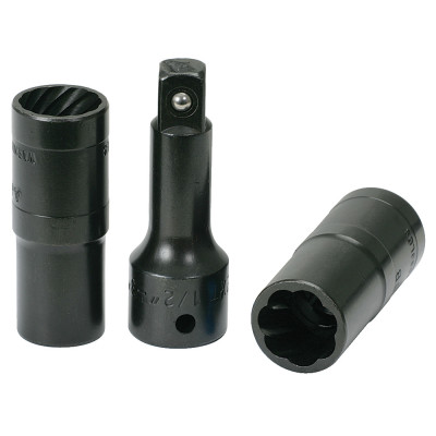 Jeu De 2 Douilles À Chocs 1/2'' Pour Écrous Abîmés, 17-19 mm + Rallonge