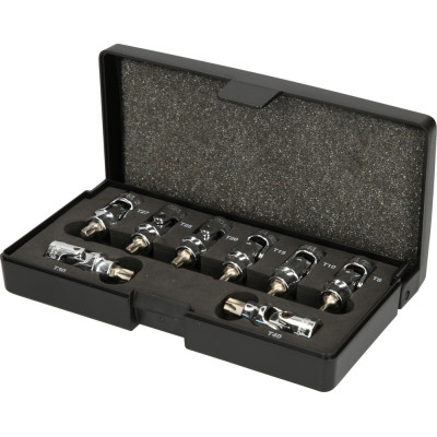 Coffret De 8 Douilles Tournevis Articulées Torx 1/4, T8-T40