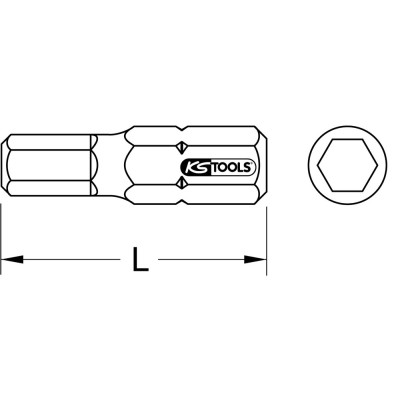 Embout De Vissage 1/4'' 6 Pans Percé 6,0 mm, L. 18 mm Du Coffret 918.3050
