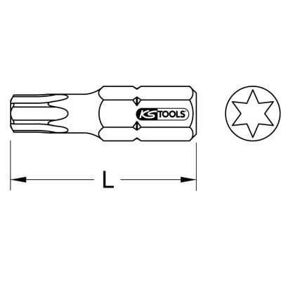 Embout De Vissage 1/4'' Torx® T40, L. 18 mm Du Coffret 918.3050