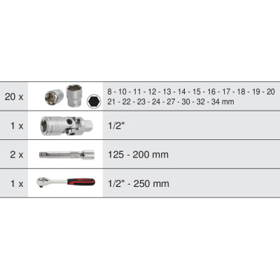 Coffret De Douilles Et Accessoires Ultimate® 1/2'', 24 Pièces