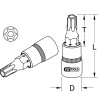 Douille Tournevis Ultimate® Torx® Percé 1/4'', L.37 mm - T40