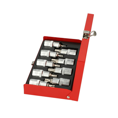Coffret De 9 Douilles Tournevis Torx® Percé 1/2'', T20 À T60