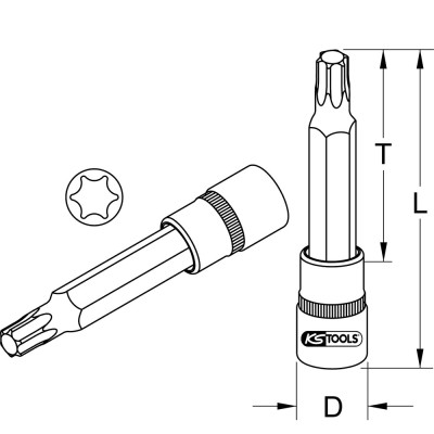 Douille Tournevis Ultimate® Torx® 3/8'', L.110 mm - T40