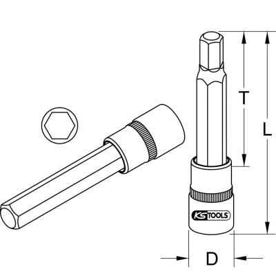 Douille Tournevis Ultimate® 6 Pans 3/8'', L.110 mm - 7 mm