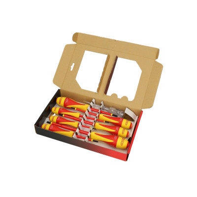 Jeu De 7 Tournevis Bi-Matière Isolés 1000V Fente-Ph + Tournevis Testeur