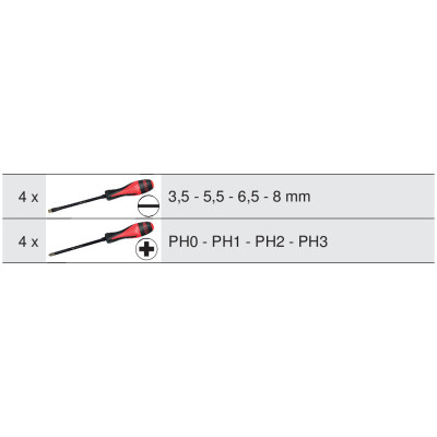 Jeu De 8 Tournevis Ultimategrip, Fente - Ph