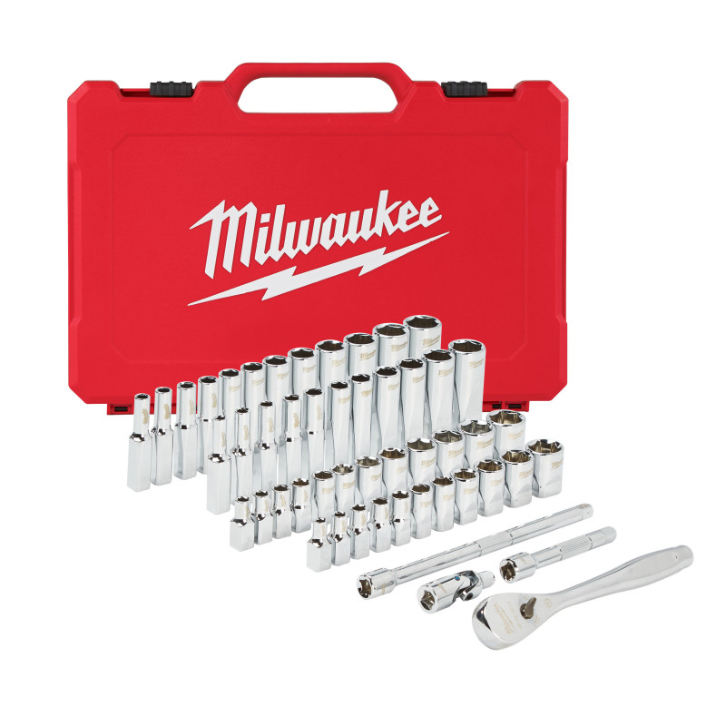 Set De Douilles Et Clés À Cliquet 1/4 Métrique & Impérale 50 Pcs -Milwaukee Outi