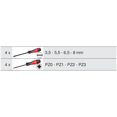Jeu De 8 Tournevis Ultimategrip, Fente - Pz