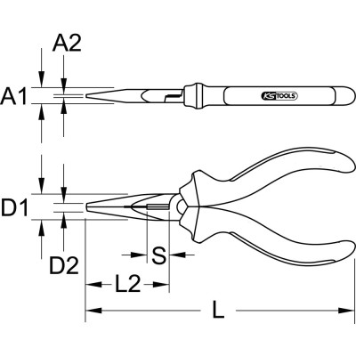 Pince À Bec Demi-Rond Droit Ultimate®, L.220 mm