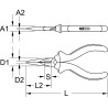Pince À Bec Demi-Rond Droit Ultimate®, L.220 mm