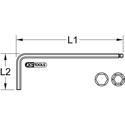 Clé Mâle Longue Tête Sphérique Berylliumplus 8Mm, 200Mm