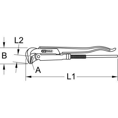 Clé Serre-Tubes Suédoise 90° Berylliumplus 1.1/2'', 435Mm
