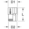 Douille 1/2'' Bronzeplus, 1.1/8''